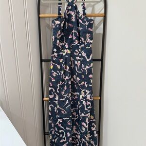 CAbi Navy and Pink Floral Dress